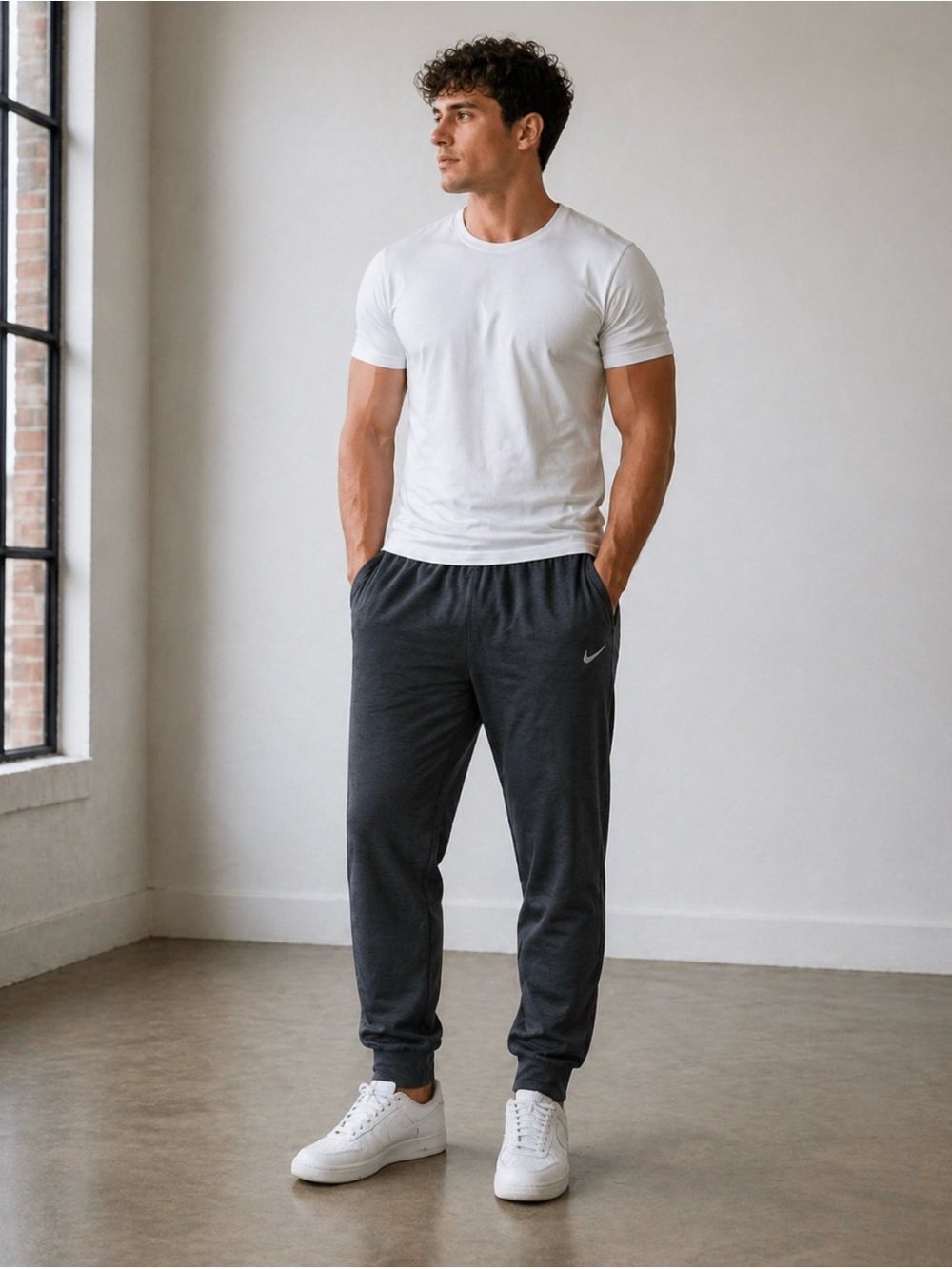 Nike Men's Dark Gray Sweatpants with Swoosh Size XXL